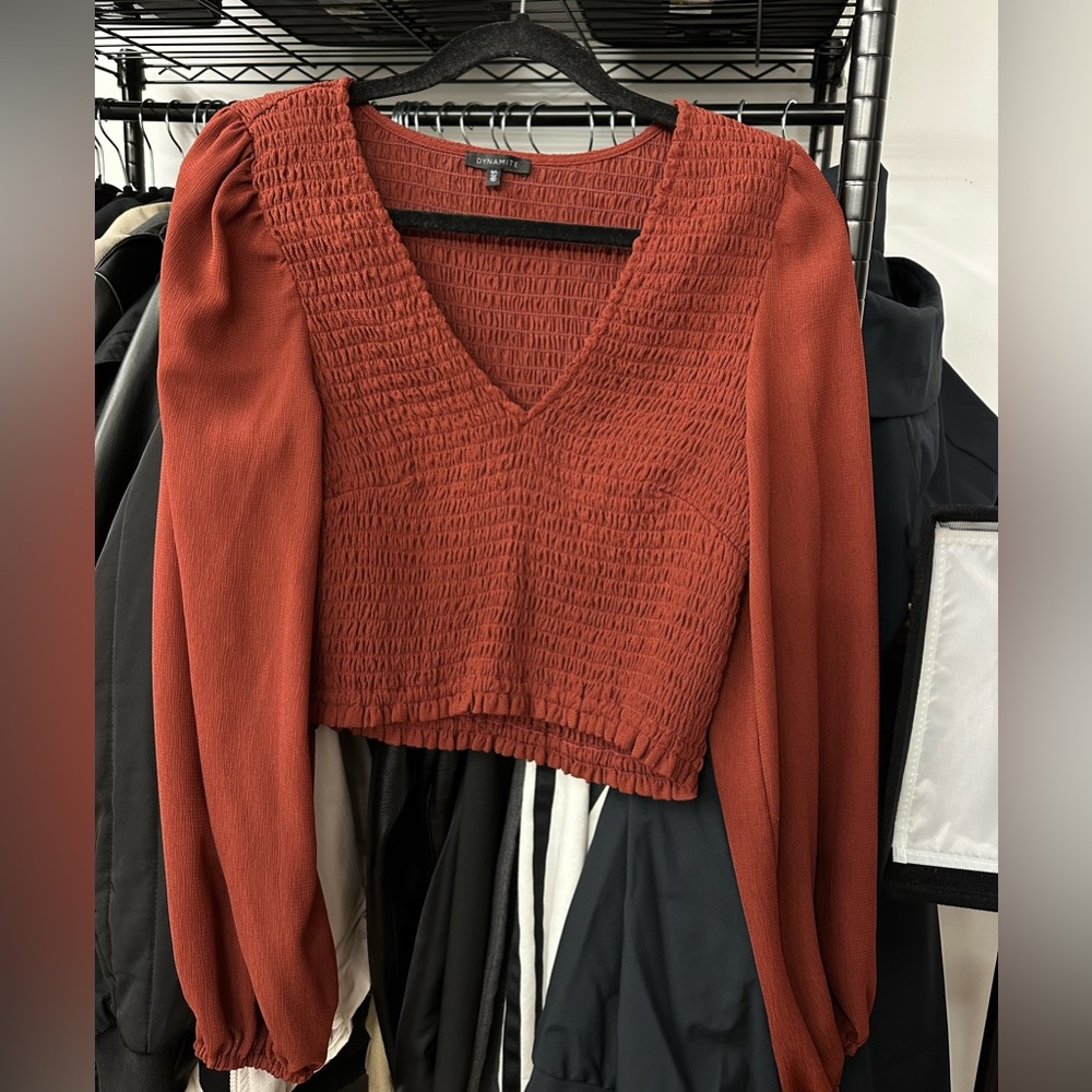 Dynamite red blouse v-neck